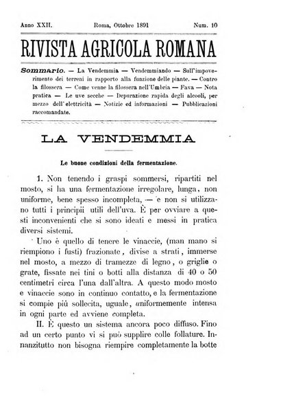 Rivista agricola romana pubblicazione ufficiale del Comizio agrario di Roma