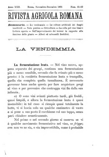 Rivista agricola romana pubblicazione ufficiale del Comizio agrario di Roma