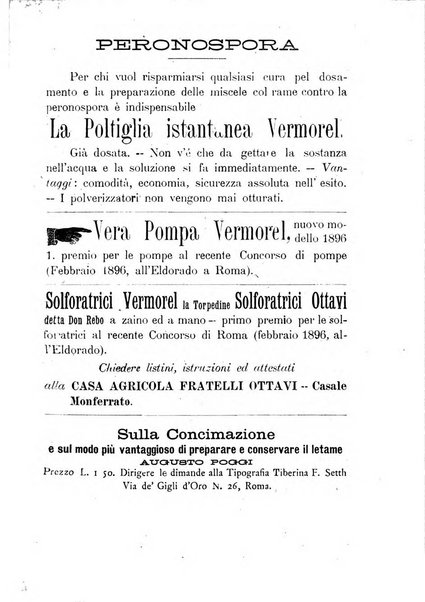 Rivista agricola romana pubblicazione ufficiale del Comizio agrario di Roma