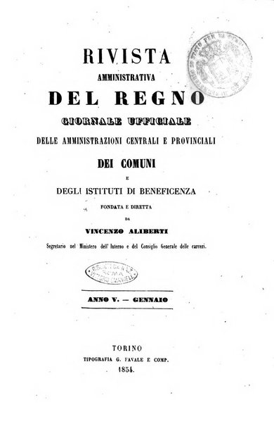 Rivista amministrativa del Regno giornale ufficiale delle amministrazioni centrali, e provinciali, dei comuni e degli istituti di beneficenza