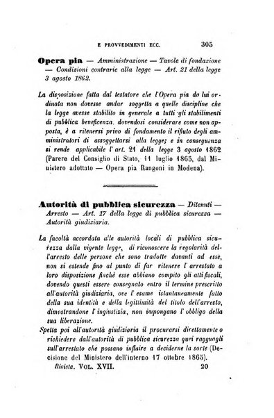 Rivista amministrativa del Regno giornale ufficiale delle amministrazioni centrali, e provinciali, dei comuni e degli istituti di beneficenza