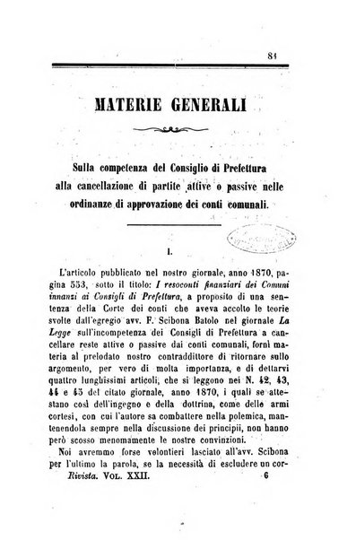 Rivista amministrativa del Regno giornale ufficiale delle amministrazioni centrali, e provinciali, dei comuni e degli istituti di beneficenza