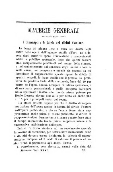 Rivista amministrativa del Regno giornale ufficiale delle amministrazioni centrali, e provinciali, dei comuni e degli istituti di beneficenza