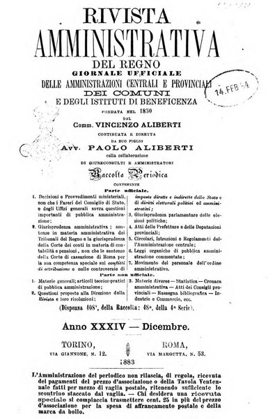 Rivista amministrativa del Regno giornale ufficiale delle amministrazioni centrali, e provinciali, dei comuni e degli istituti di beneficenza