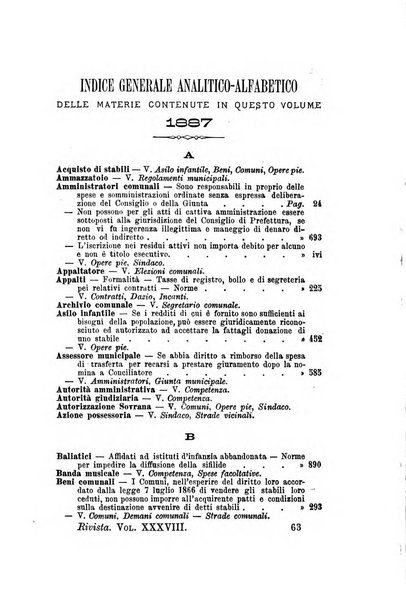 Rivista amministrativa del Regno giornale ufficiale delle amministrazioni centrali, e provinciali, dei comuni e degli istituti di beneficenza