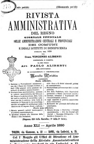 Rivista amministrativa del Regno giornale ufficiale delle amministrazioni centrali, e provinciali, dei comuni e degli istituti di beneficenza