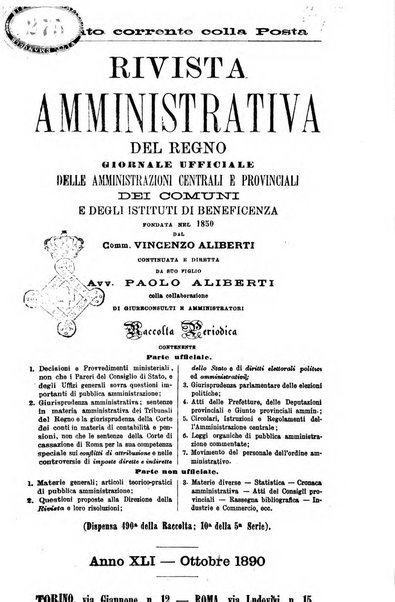 Rivista amministrativa del Regno giornale ufficiale delle amministrazioni centrali, e provinciali, dei comuni e degli istituti di beneficenza