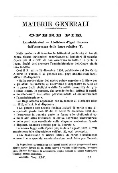 Rivista amministrativa del Regno giornale ufficiale delle amministrazioni centrali, e provinciali, dei comuni e degli istituti di beneficenza