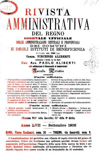 Rivista amministrativa del Regno giornale ufficiale delle amministrazioni centrali, e provinciali, dei comuni e degli istituti di beneficenza