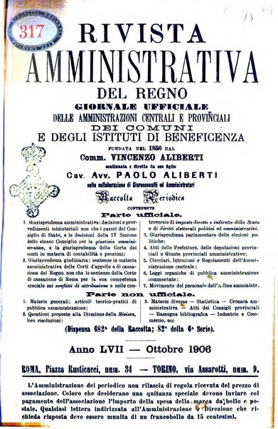 Rivista amministrativa del Regno giornale ufficiale delle amministrazioni centrali, e provinciali, dei comuni e degli istituti di beneficenza