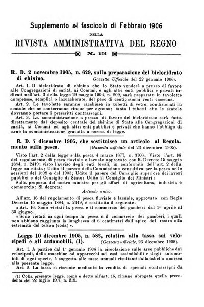 Rivista amministrativa del Regno giornale ufficiale delle amministrazioni centrali, e provinciali, dei comuni e degli istituti di beneficenza