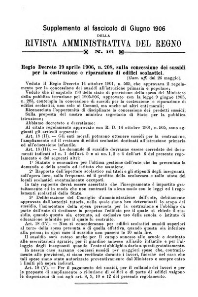 Rivista amministrativa del Regno giornale ufficiale delle amministrazioni centrali, e provinciali, dei comuni e degli istituti di beneficenza