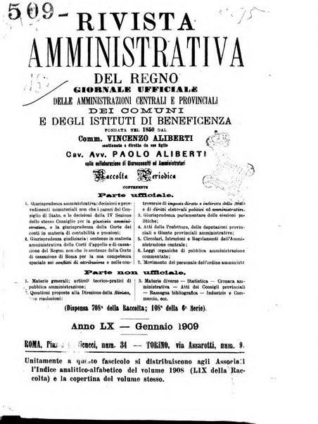 Rivista amministrativa del Regno giornale ufficiale delle amministrazioni centrali, e provinciali, dei comuni e degli istituti di beneficenza