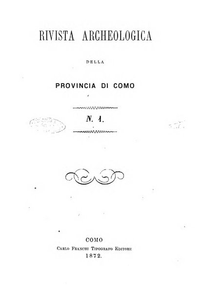 Rivista archeologica della provincia di Como