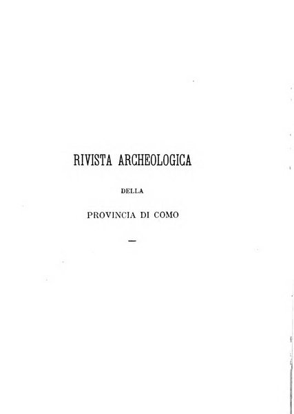 Rivista archeologica della provincia di Como