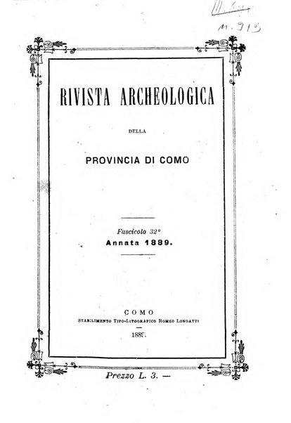 Rivista archeologica della provincia di Como