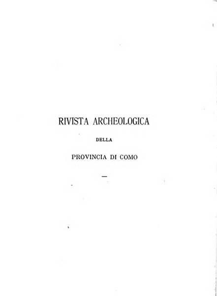 Rivista archeologica della provincia di Como