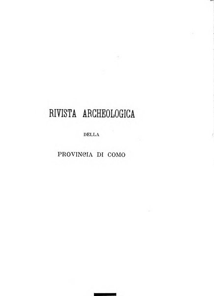 Rivista archeologica della provincia di Como