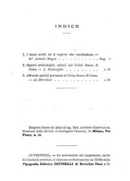 Rivista archeologica della provincia di Como