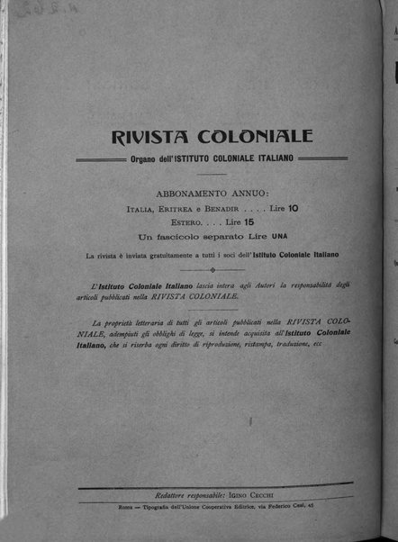 Rivista coloniale organo dell'Istituto coloniale italiano