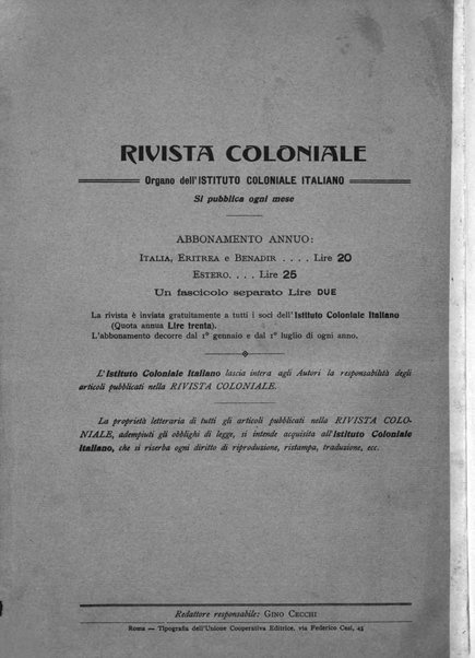 Rivista coloniale organo dell'Istituto coloniale italiano