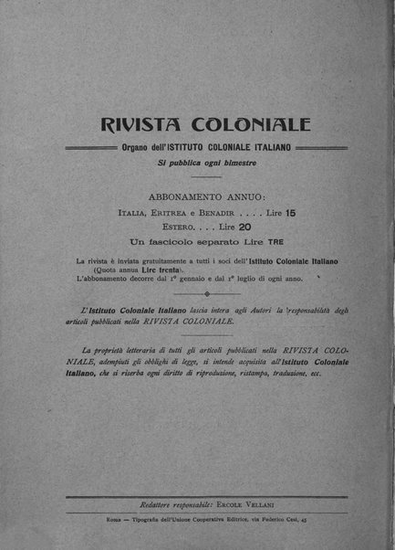 Rivista coloniale organo dell'Istituto coloniale italiano