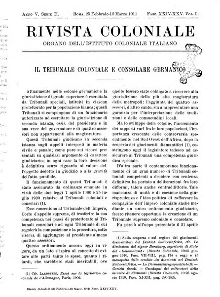 Rivista coloniale organo dell'Istituto coloniale italiano