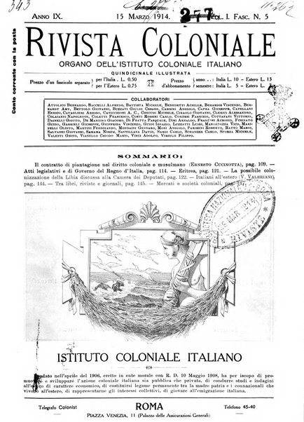 Rivista coloniale organo dell'Istituto coloniale italiano