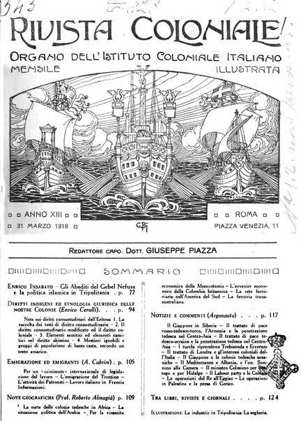 Rivista coloniale organo dell'Istituto coloniale italiano