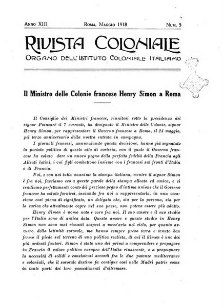 Rivista coloniale organo dell'Istituto coloniale italiano