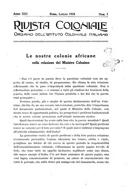 Rivista coloniale organo dell'Istituto coloniale italiano