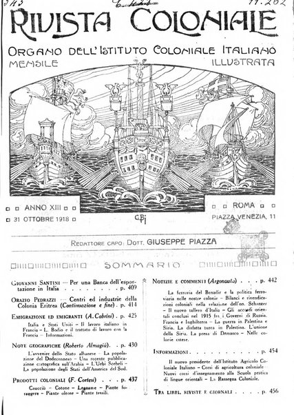 Rivista coloniale organo dell'Istituto coloniale italiano