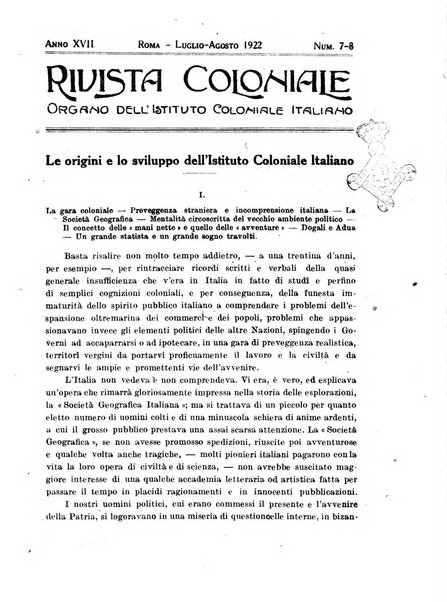 Rivista coloniale organo dell'Istituto coloniale italiano