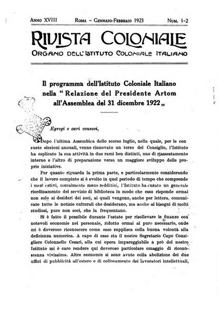 Rivista coloniale organo dell'Istituto coloniale italiano