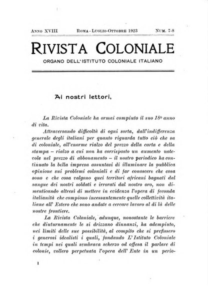 Rivista coloniale organo dell'Istituto coloniale italiano