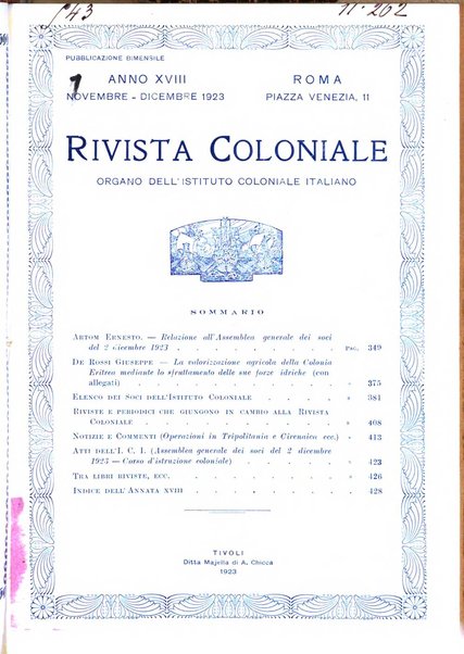 Rivista coloniale organo dell'Istituto coloniale italiano