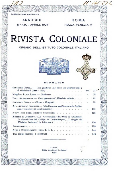 Rivista coloniale organo dell'Istituto coloniale italiano