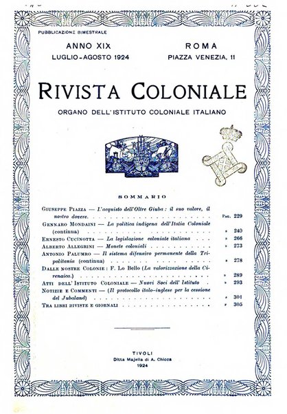 Rivista coloniale organo dell'Istituto coloniale italiano