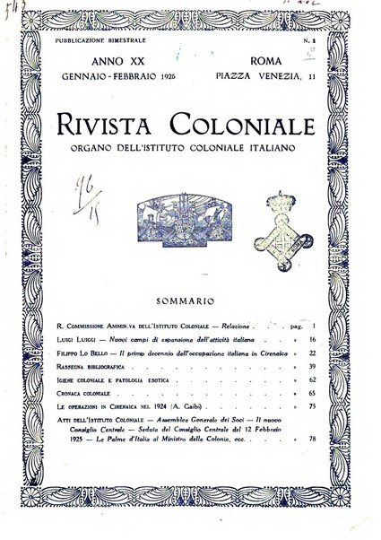 Rivista coloniale organo dell'Istituto coloniale italiano