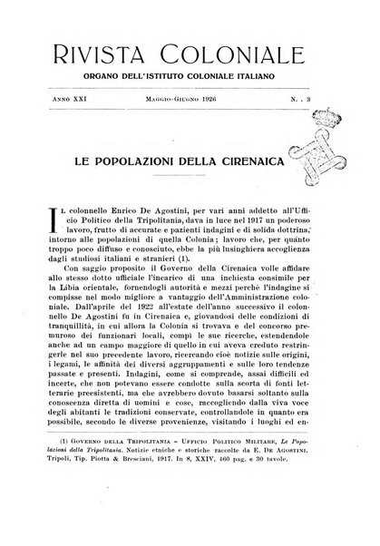 Rivista coloniale organo dell'Istituto coloniale italiano