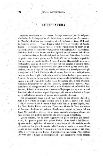 Rivista contemporanea filosofia, storia, scienze, letteratura, poesia, romanzi, viaggi, critica, archeologia, belle arti