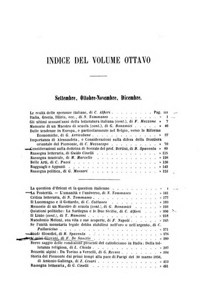 Rivista contemporanea filosofia, storia, scienze, letteratura, poesia, romanzi, viaggi, critica, archeologia, belle arti