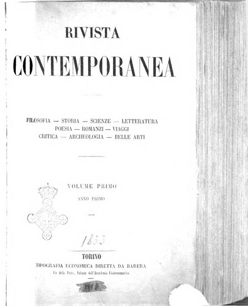 Rivista contemporanea di scienze, lettere, arti e teatri