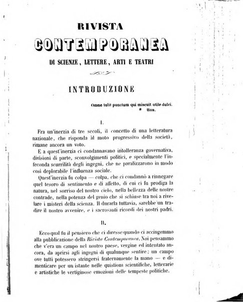 Rivista contemporanea di scienze, lettere, arti e teatri