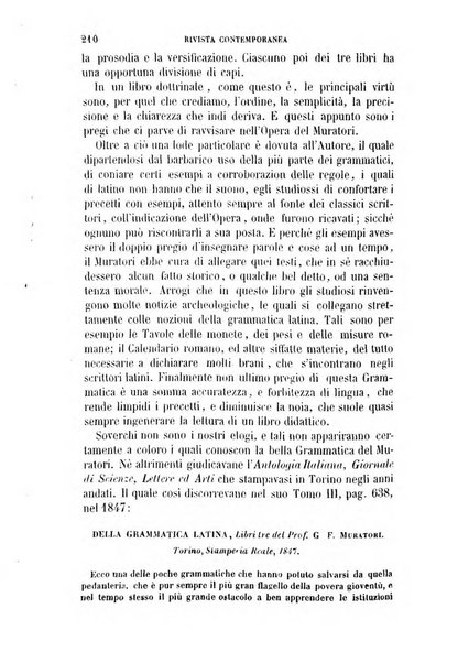 Rivista contemporanea di scienze, lettere, arti e teatri