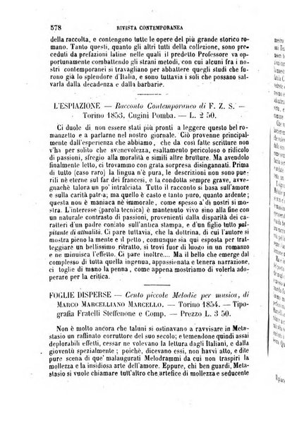 Rivista contemporanea di scienze, lettere, arti e teatri