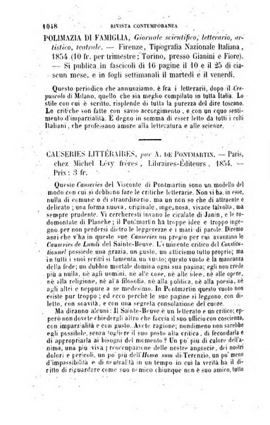 Rivista contemporanea di scienze, lettere, arti e teatri