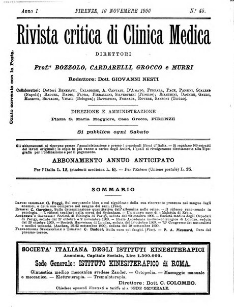 Rivista critica di clinica medica