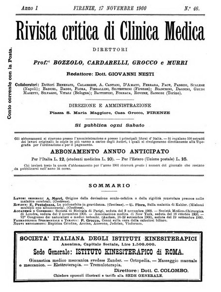 Rivista critica di clinica medica