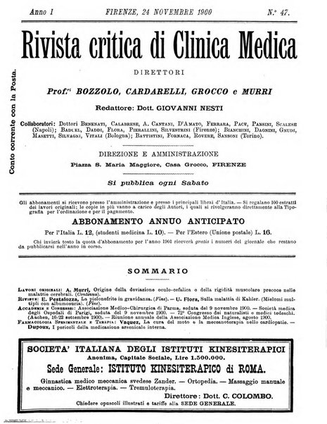 Rivista critica di clinica medica